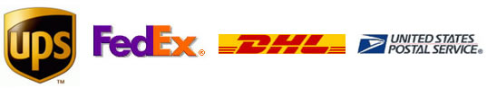 UPS, FedEx, DHL, USPS logos